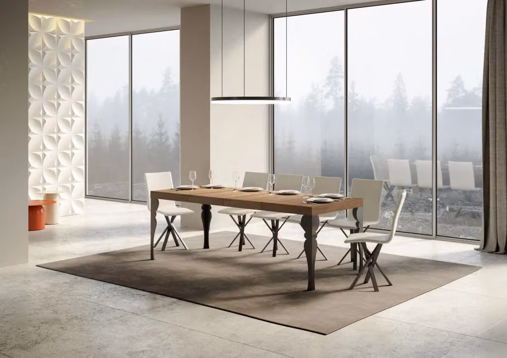Tavolo allungabile Paxor Premium in quercia natura con telaio antracite L/P: 160 x 90 cm, estensibile fino a 420 cm – 2