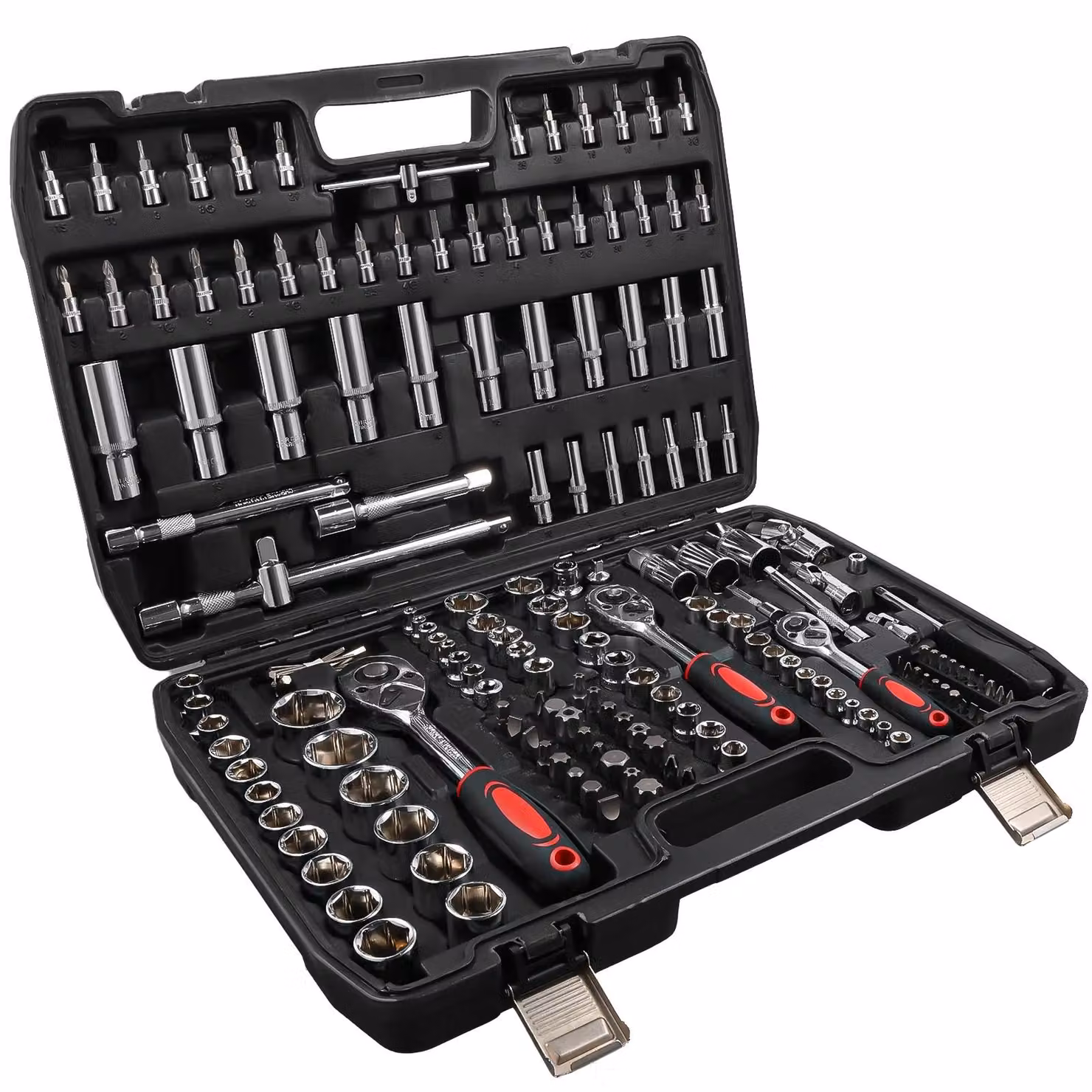 Set di chiavi a cricchetto, chiavi a 24 denti, resistente acciaio al cromo-vanadio, set da 172 pezzi