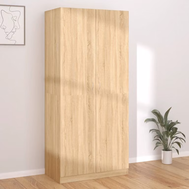 vidaXL Armadio rovere Sonoma 90x52x200 cm in legno - Armadio - Armadi - Armadio a muro - Armadio a muro - Armadio