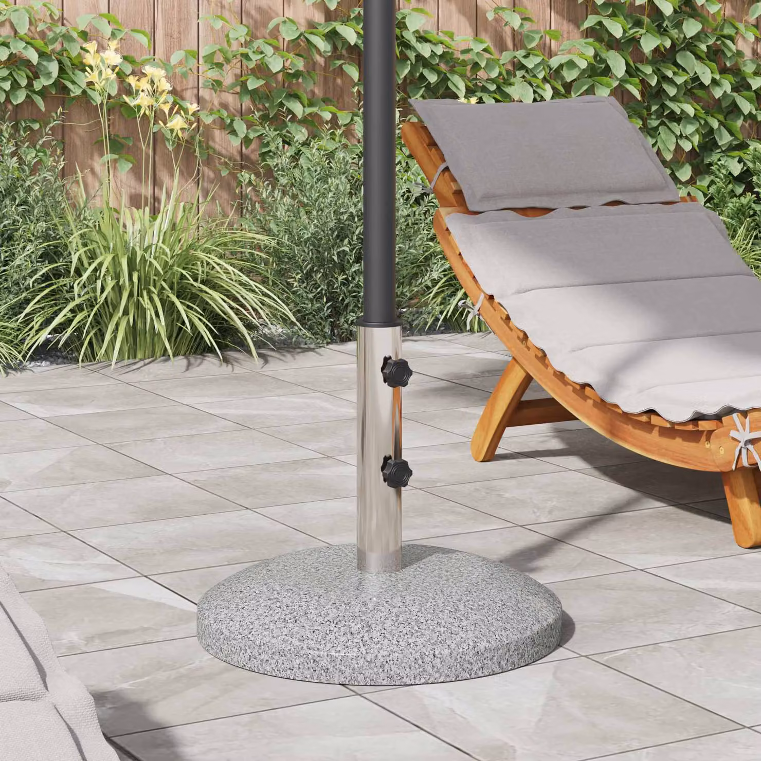 Base per parasole vidaXL in acciaio inossidabile colore argento