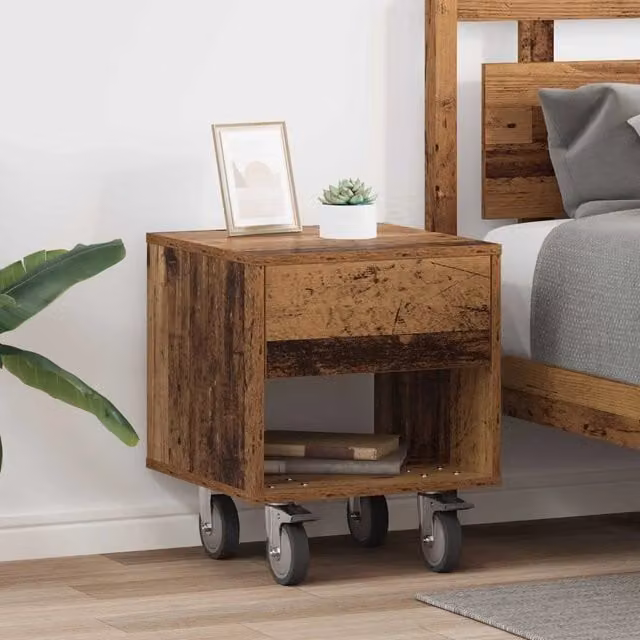 Set di 2 comodini moderni vidaXL in legno color marrone L/P/H: 40,5 x 40 x 48 cm – 1