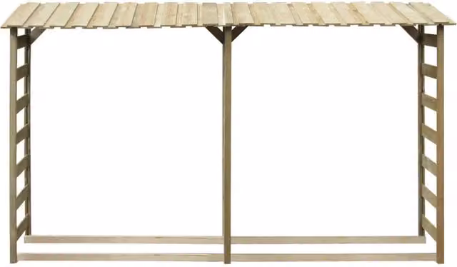 Doppio Capannone per Legname 300x44x176cm Legno Pino Impregnato 42957