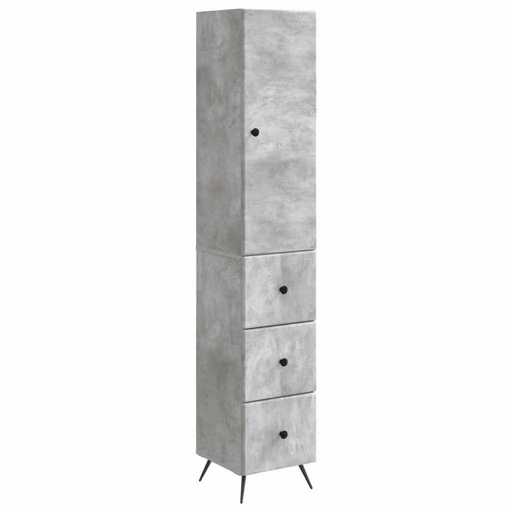 Set di 2 armadi moderni vidaXL in legno e metallo grigio opaco con ante scorrevoli e ripiani interni, L/P/H: 34,5 x 34,5 x 90 cm – 2