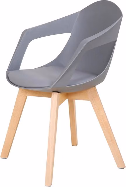Set di 2 sedie di design Chandra in polipropilene e faggio grigio