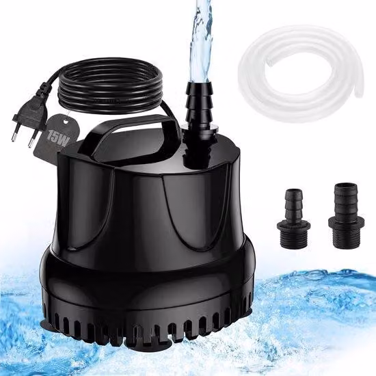 Pompa per acquari 800 L/h, 15 W, pompa per fontane da laghetto ultrasilenziosa