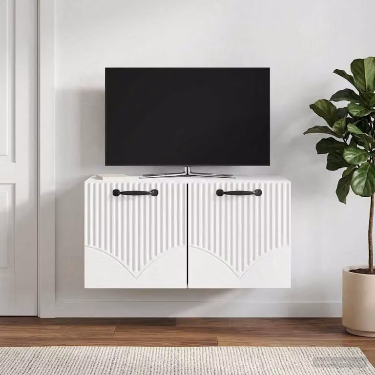vidaXL Mobile Porta TV da Muro Bianco Moderno in MDF L/P/H: 59,5 x 31 x 30 cm