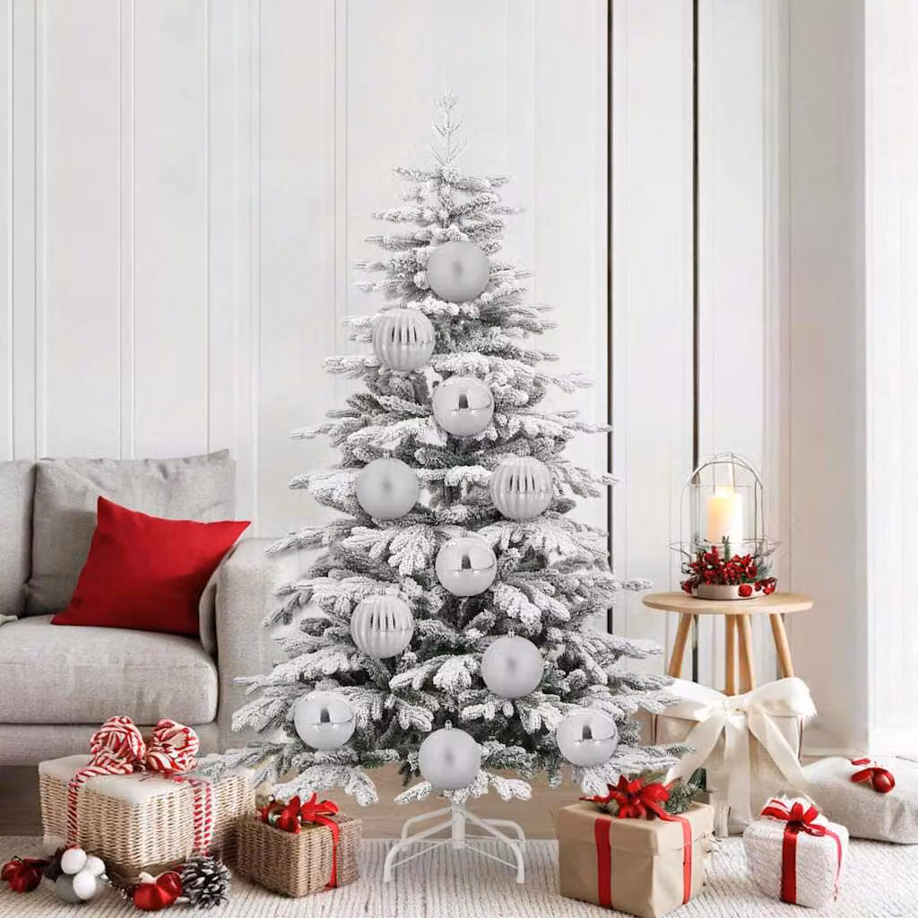 Set di 9 palline di Natale vidaXL in plastica argentata, diametro: 15 cm