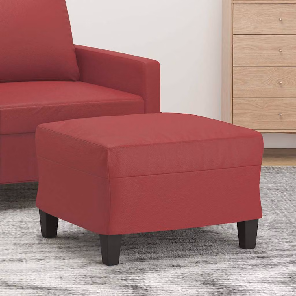 Poggiapiedi vidaXL in similpelle rosso, L 60 cm x P 50 cm x H 41 cm