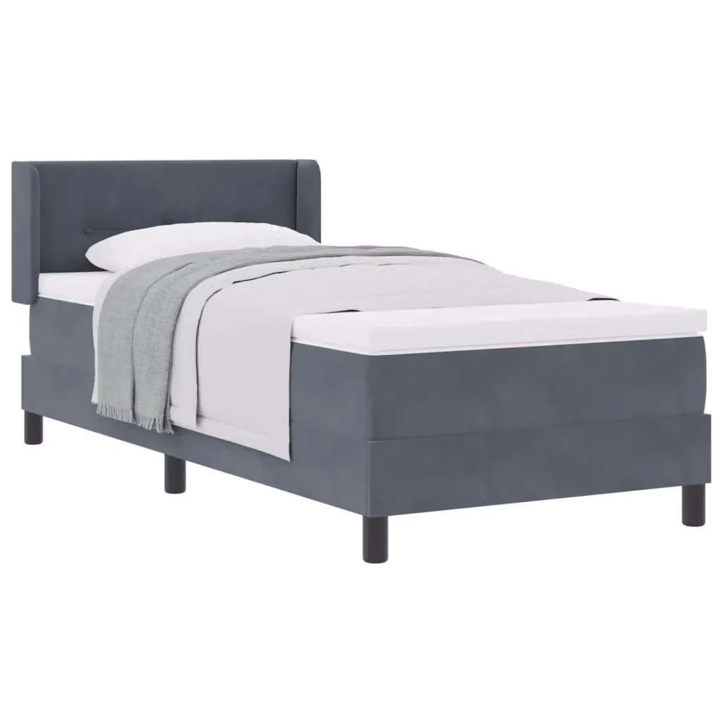 Letto ibrido con testiera in velluto vidaXL Grigio, L 200 cm x P 100 cm – 2