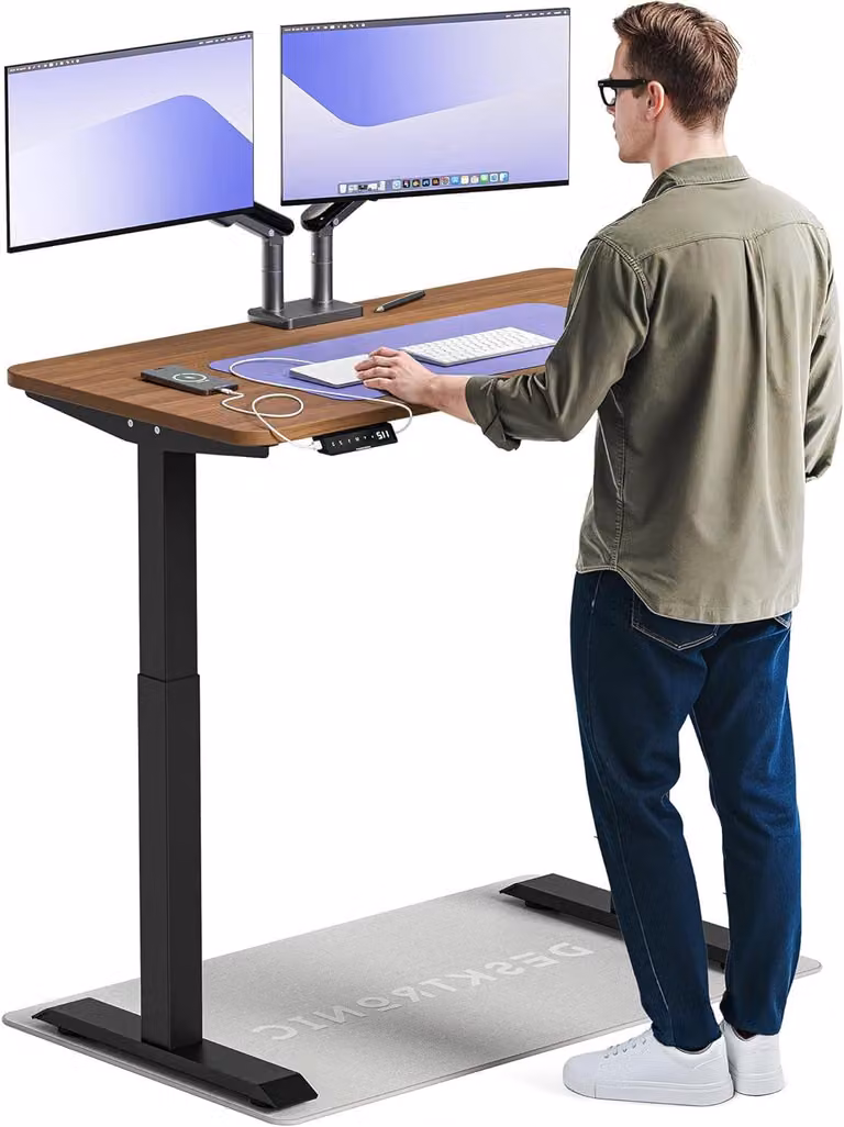 Scrivania regolabile elettricamente con due motori - Tavolo ergonomico di 120 x 60 cm