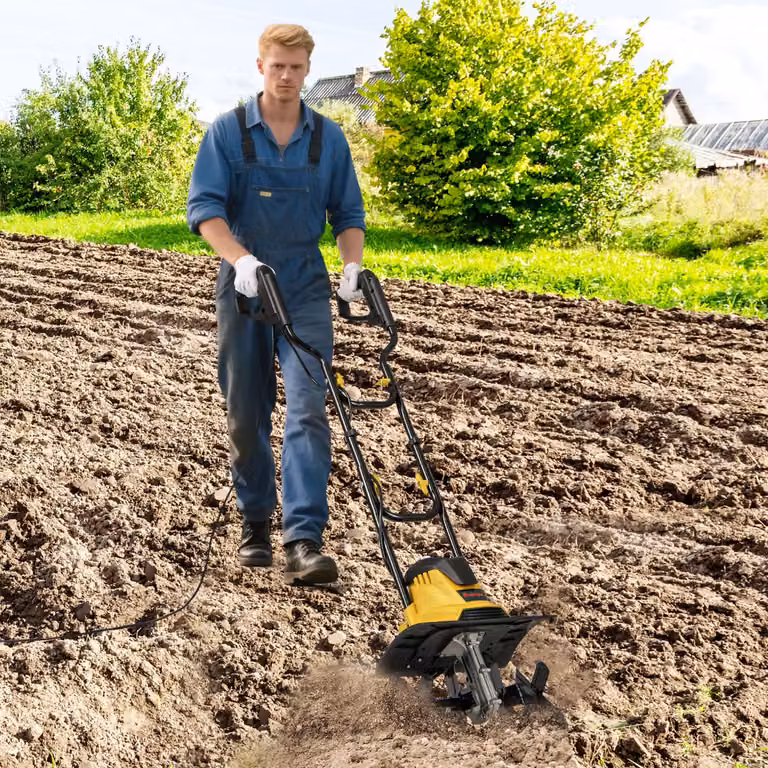 Costway Motocoltivatore da giardino pieghevole elettrico a filo, Giallo