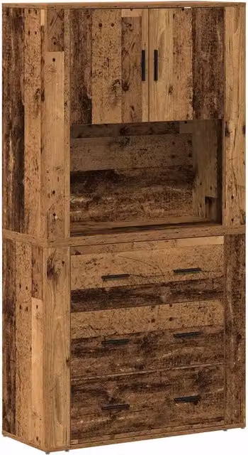 Credenza | Madia | Buffet da pranzo | Armadio da pranzo Legno vecchio 80 x 33 x 150 cm Legno multistrato