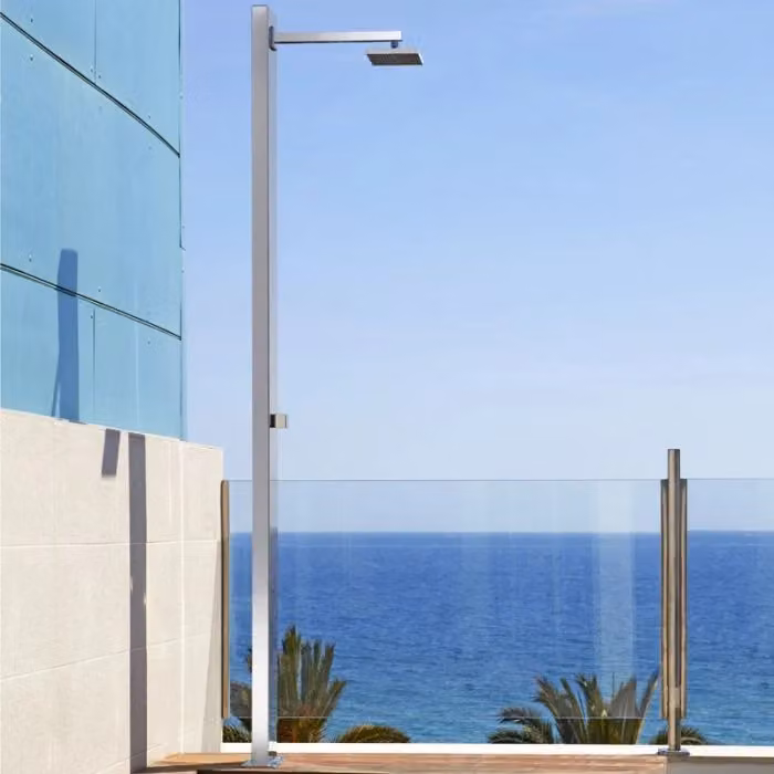 Doccia da esterno NIAGARA Astralpool in acciaio inox color argento, H: 215,7 cm – 2