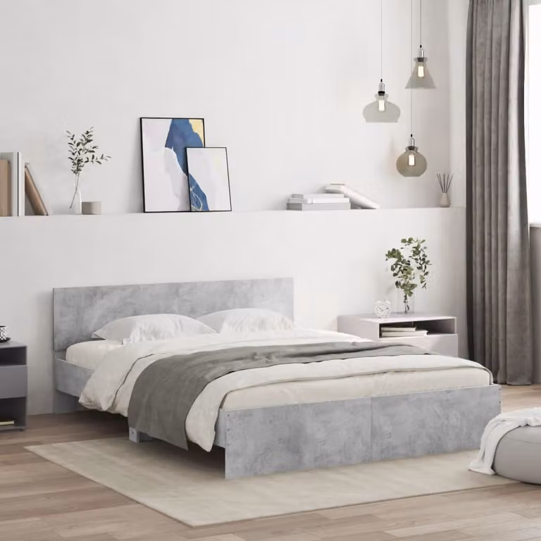 Giroletto con Testiera vidaXL in Grigio, L 150 x P 200 cm