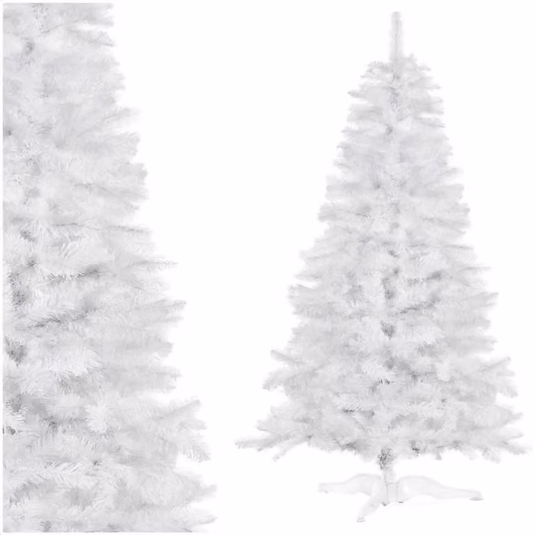 Springos® Esclusivo albero di Natale artificiale 220 cm bianco | Albero di Natale moderno per decorazioni natalizie di stile | Albero di Natale con supporto robusto