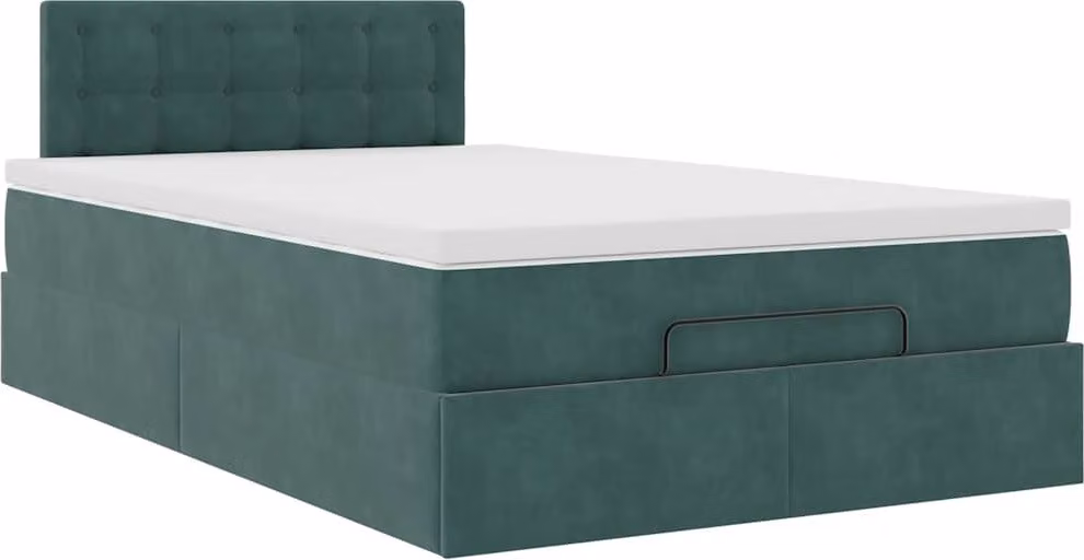 Struttura Letto Pouf con Materasso 120x200 cm Velluto