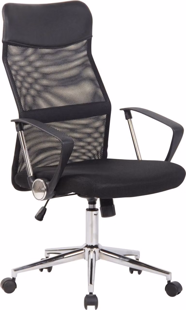 Sedia girevole per ufficio - Sedia ergonomica - Polvere in rete traspirante, massimo comfort | Colore: Nero