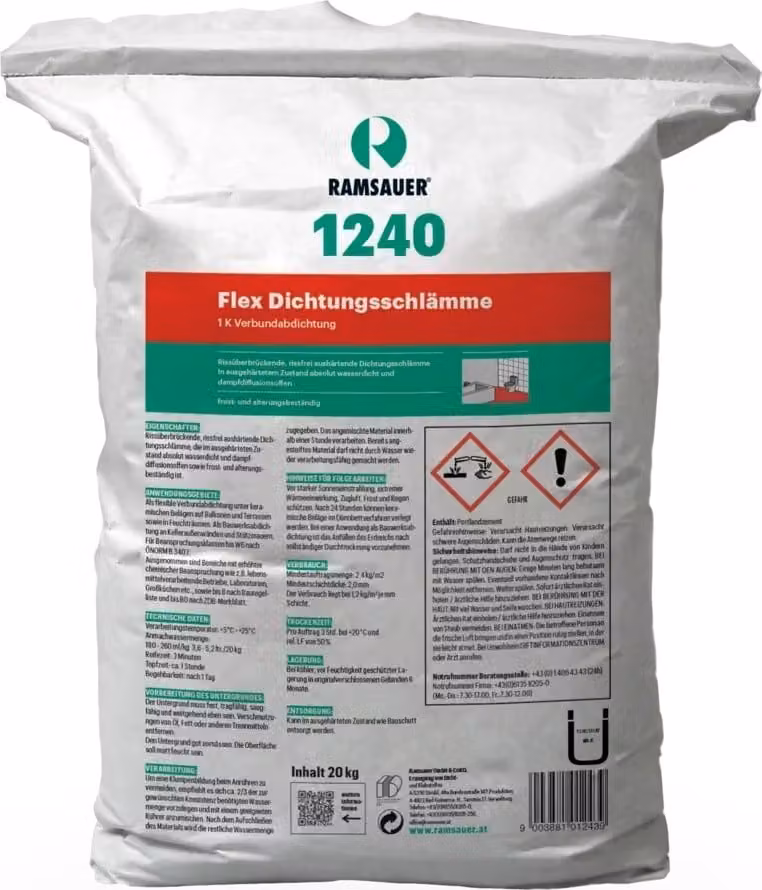 Ramsauer 1240 Flex 1K impermeabilizzante a base di fanghi di saldatura sacco da 20 kg