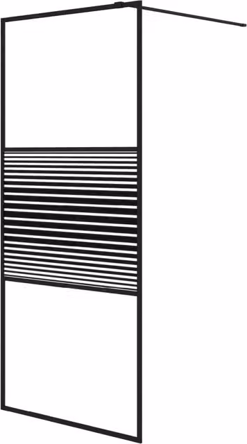 Parete Doccia Walk in Nero 90x195 cm Vetro Trasparente ESG CFW4538027