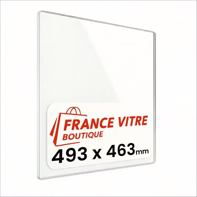 493 x 463 x 4 mm - Vetro per stufa a legna - vetro camino di ricambio - vetro per caminetto resistente al fuoco - France Vitre