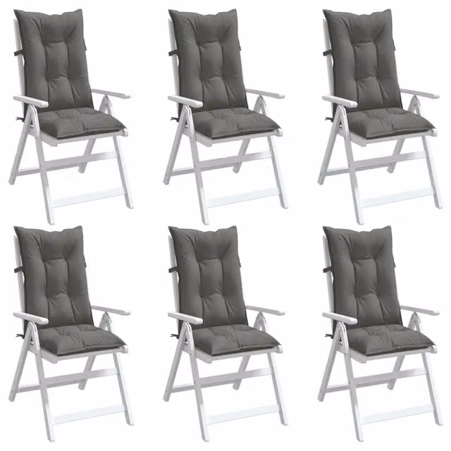 Cuscino per sedia con schienale alto vidaXL, colore grigio, in tessuto di poliestere resistente ai raggi UV e antiscivolo, L: 120 cm, P: 50 cm, H: 7 cm – 1