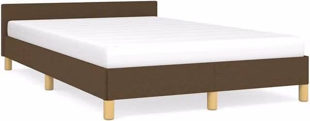 Letto matrimoniale moderno DESIGN IN in tessuto marrone scuro con doghe in legno L/P: 120 x 200 cm – 1
