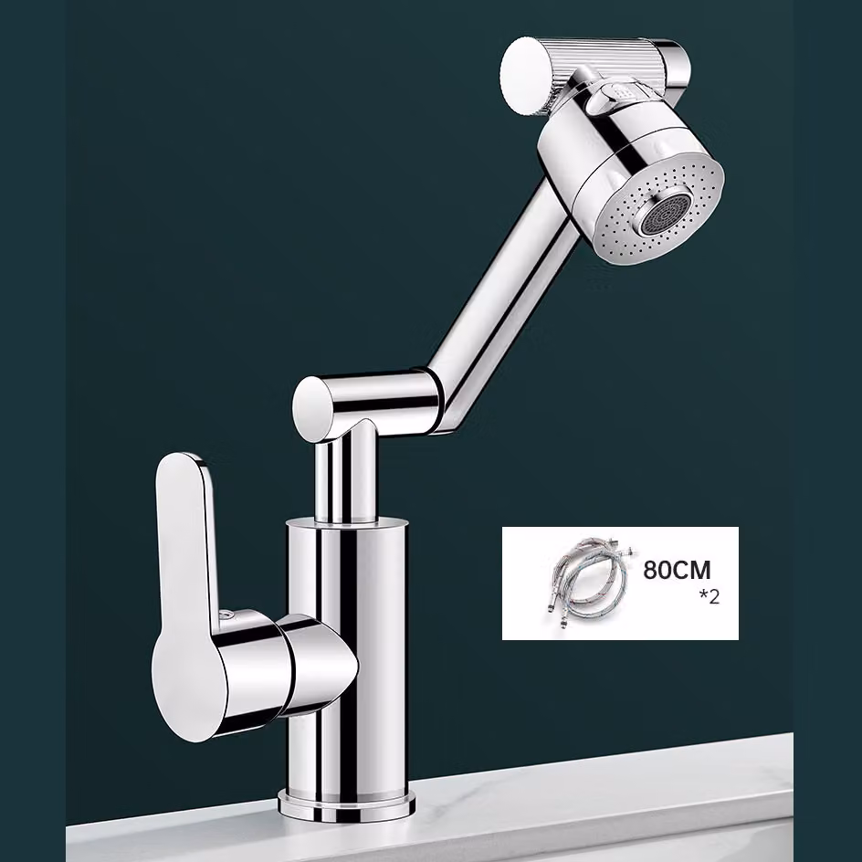 Miscelatore da lavabo ZELURXX, orientabile in tre dimensioni con angoli multipli, regolabile in altezza, utilizzabile in cucina, bagno, balcone, diametro 4 cm