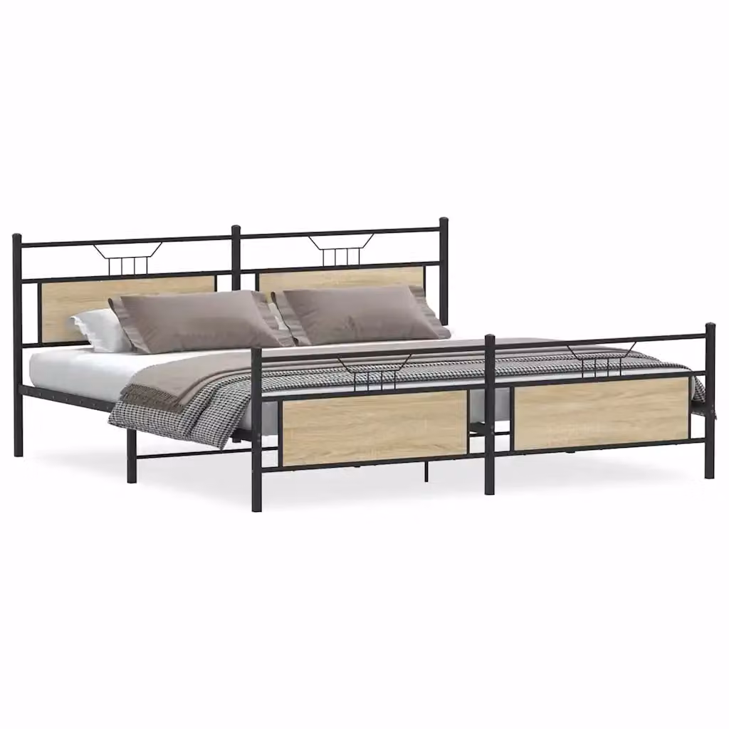 Giroletto in metallo e MDF color Rovere Sonoma marca vidaXL L: 193 cm, P: 203 cm – 2