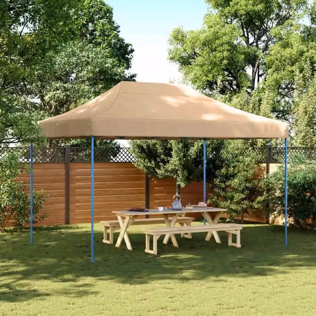 Tenda da festa beige in tessuto Oxford e acciaio L: 279 cm, P: 410 cm, H: 315 cm – 1