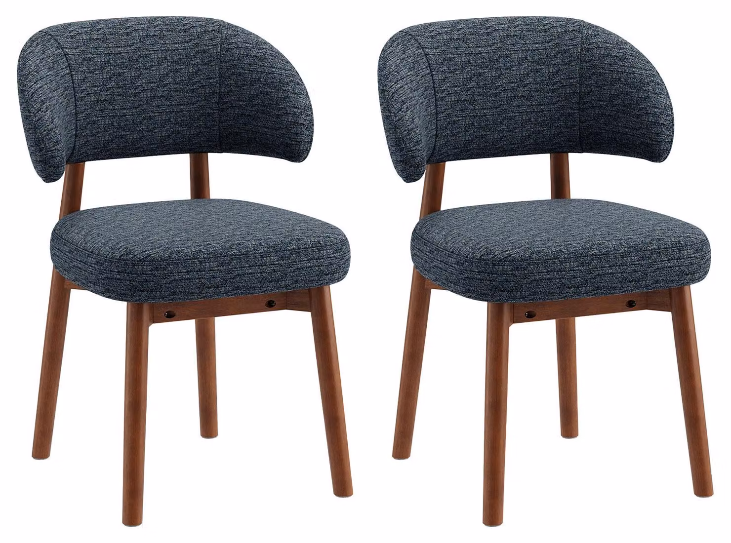 Set di 2 sedie da pranzo imbottite, con schienale extra-large, curvo e avvolgente, seduta confortevole, struttura in legno con piedini antiscivolo