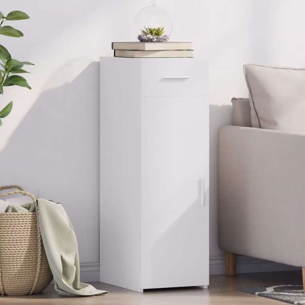 Credenza bianca vidaXL in legno e MDF da appendere a parete L/P/H: 30 x 42,5 x 93 cm