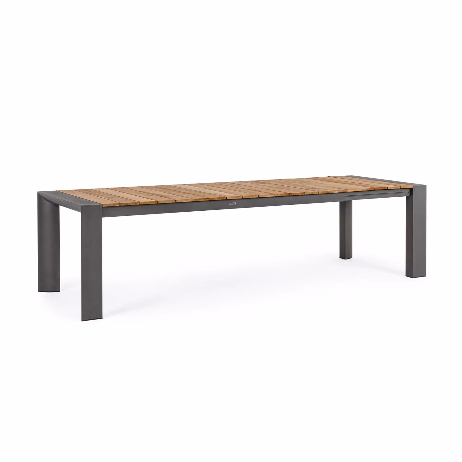 Tavolo allungabile CAMERON in alluminio antracite e legno teak 228×100 cm – 294×100 cm