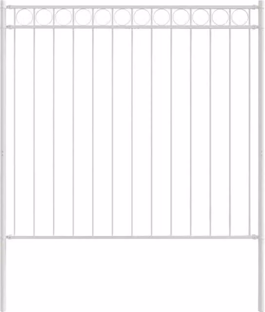 Elemento Recinzione ASSEN Bianco 170 x 200 cm Acciaio CFW4310616