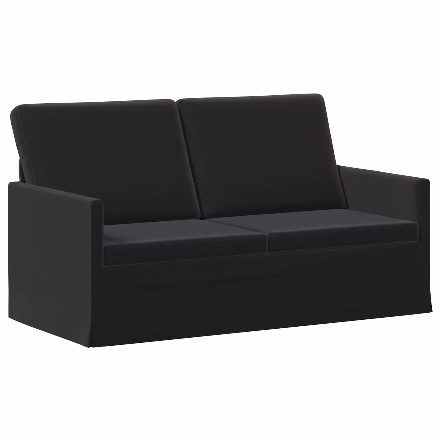 vidaXL Divano a 2 posti in Velluto Nero con Struttura in Metallo L: 150 cm, P: 81 cm, H: 82 cm