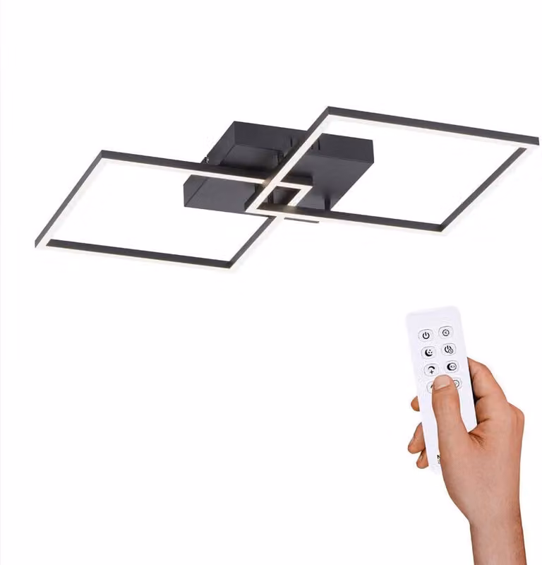 Plafoniera LED, dimmerabile, telecomando, CCT, L 53 cm