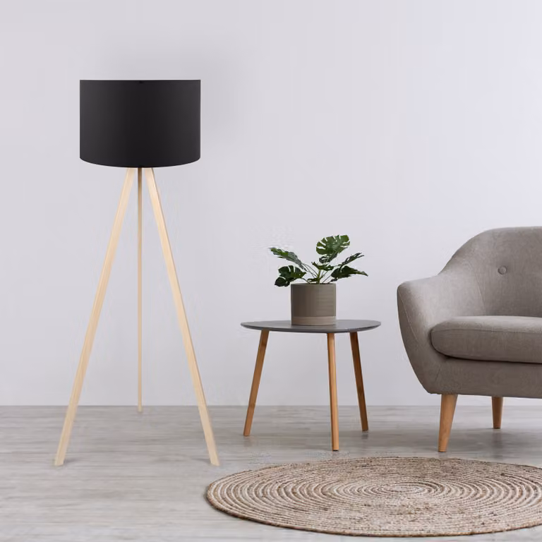 Opviq, AYD-1521, lampade da terra, nero, MDF, 38 x 38 x 140 cm