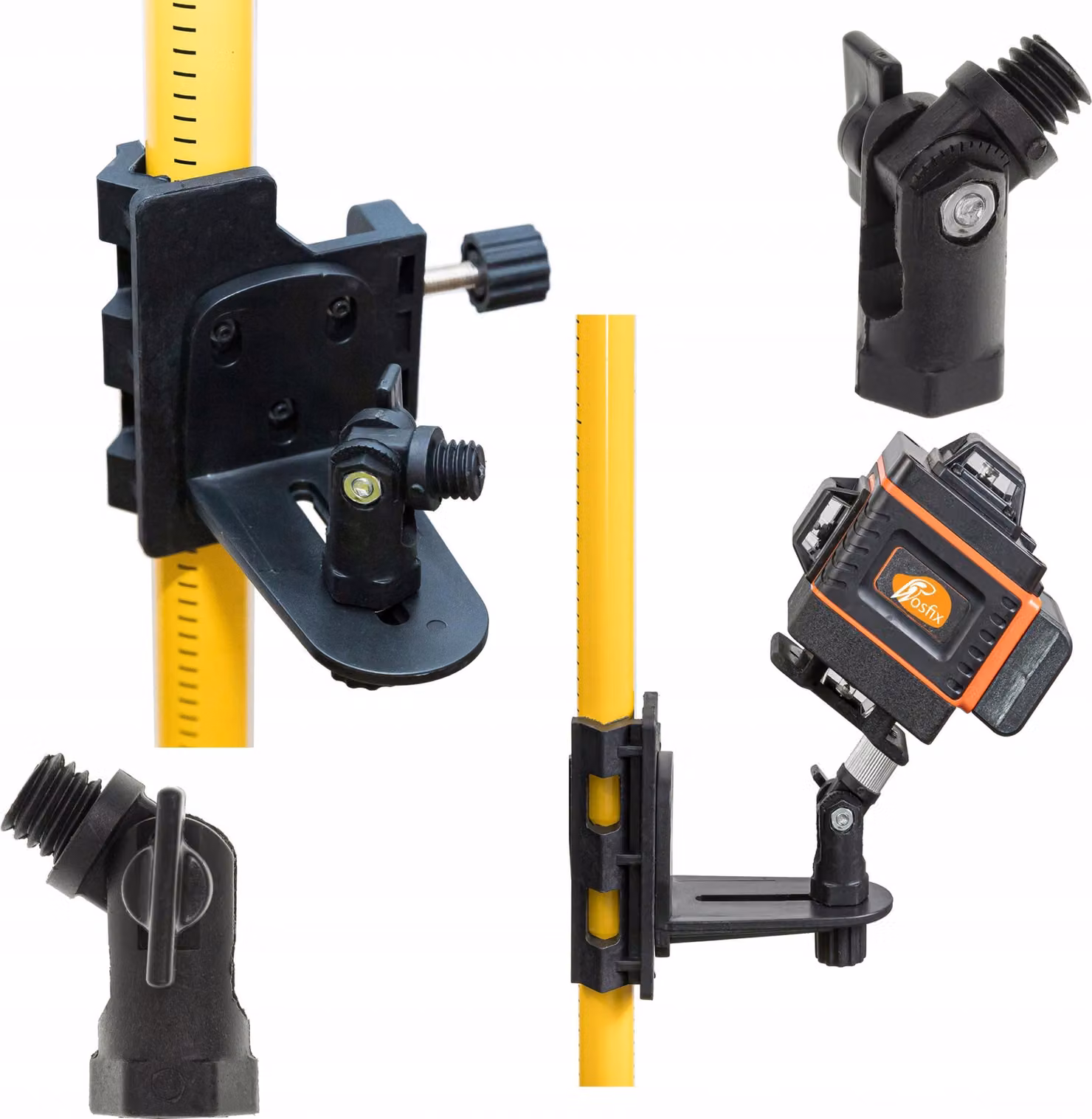 Rosfix Adattatore per Livella Laser per Inclinazioni + Supporto per Asta per Livella Laser