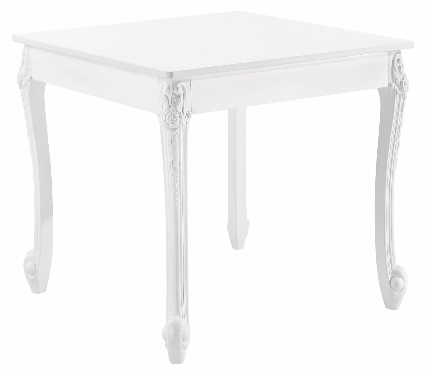 In And OutdoorMatch Tavolo da pranzo Vinnie - 80x80x76 cm - Quadrato rurale - MDF - Bianco - Look elegante