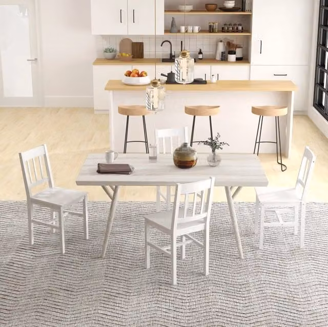 Set di 4 sedie da pranzo 41 x 46,5 x 85,5 cm bianche – schienale traforato