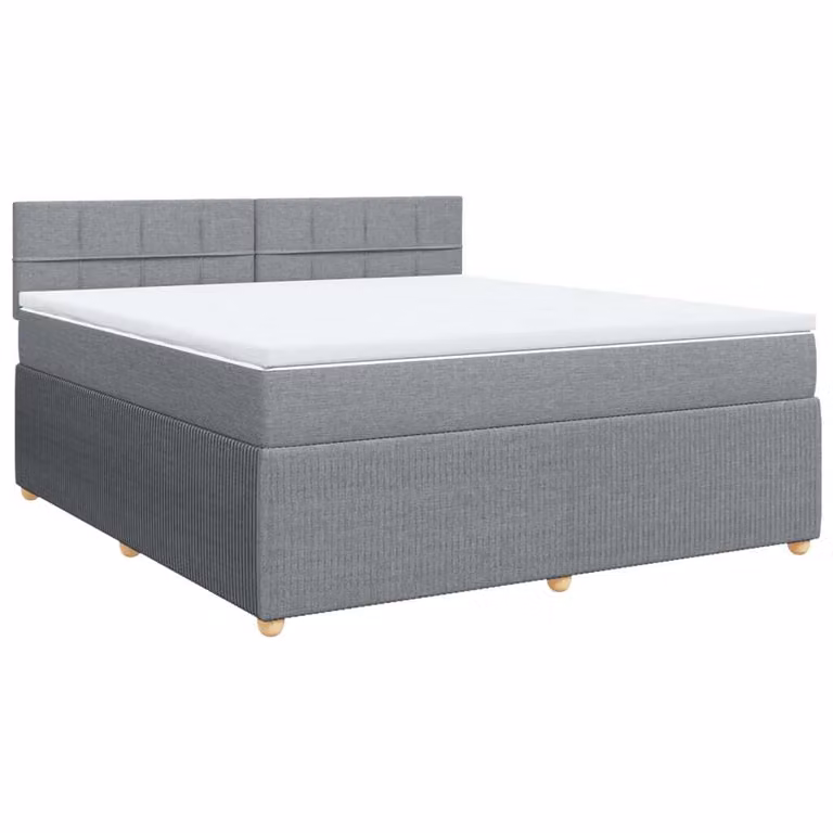 Giroletto a Molle con Materasso Grigio Chiaro180x200 cm Tessuto