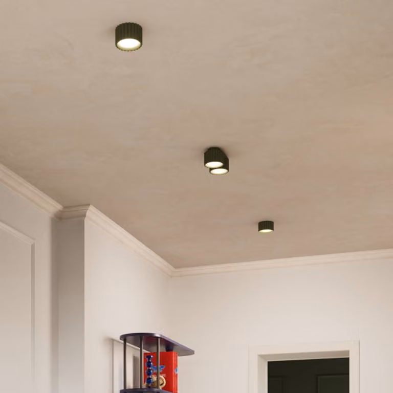 Plafoniera soffitto RIBLA SOLLUX LIGHTING, dimmerabile, Verde, Soggiorno / Sala da pranzo, Alluminio, Plafoniera