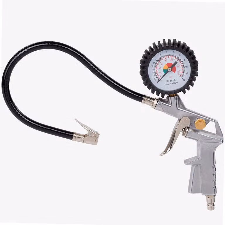 Gonfiaggio pneumatici ad aria compressa Pistola per gonfiaggio pneumatici Manometro 8 bar