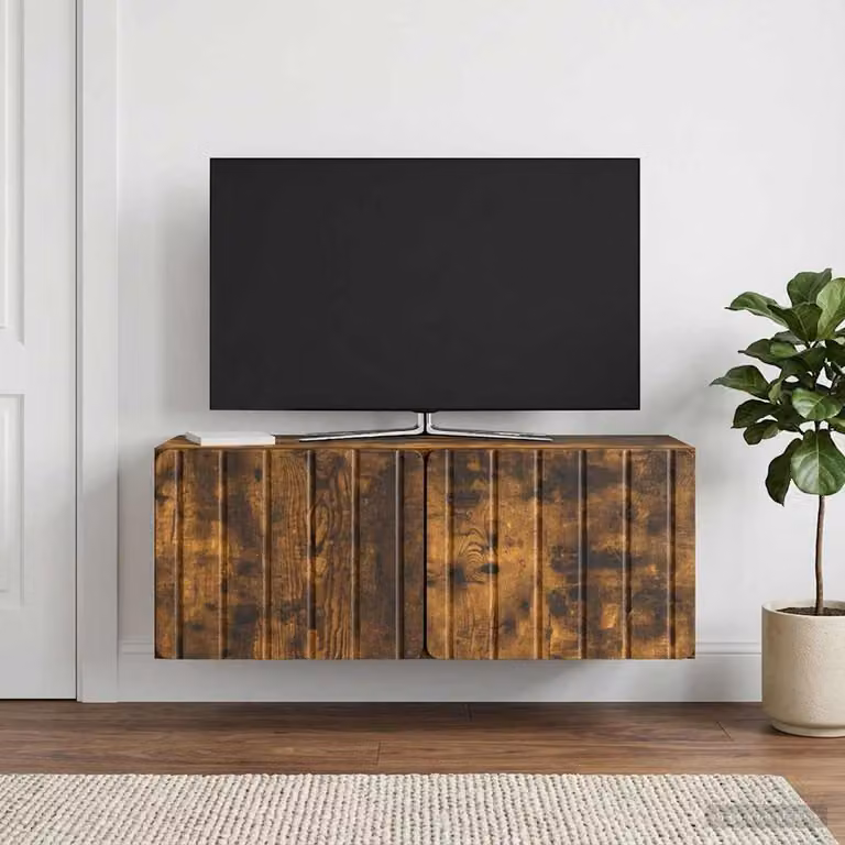 vidaXL Mobile Porta TV da Muro Moderno in Rovere Fumo, L 78,5 x P 31 x H 30 cm