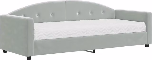 Divano letto | Sof¨¤ letto | Letto singolo con Materasso Grigio Chiaro 80x200 cm in Velluto
