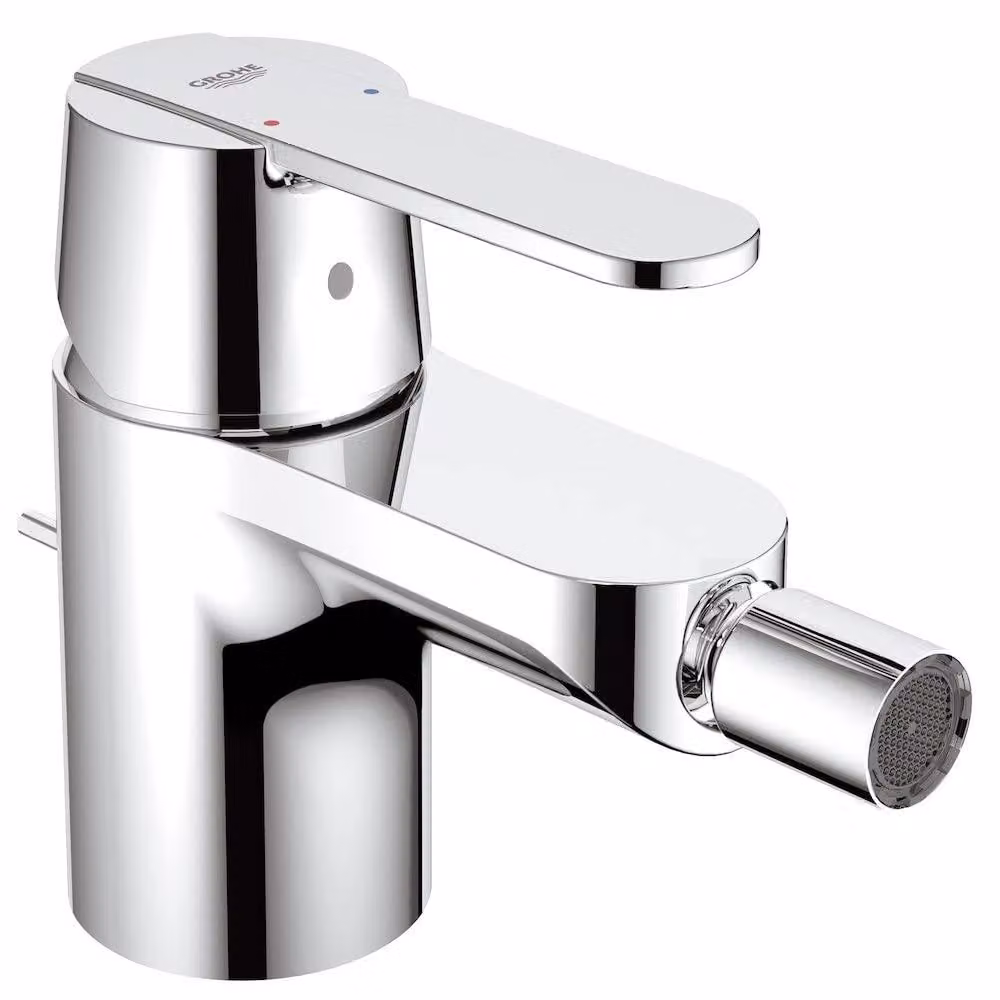 Rubinetto per bidet con sistema di scarico a tappo a pressione, montaggio a parete, attacco S 123 mm, colore nero