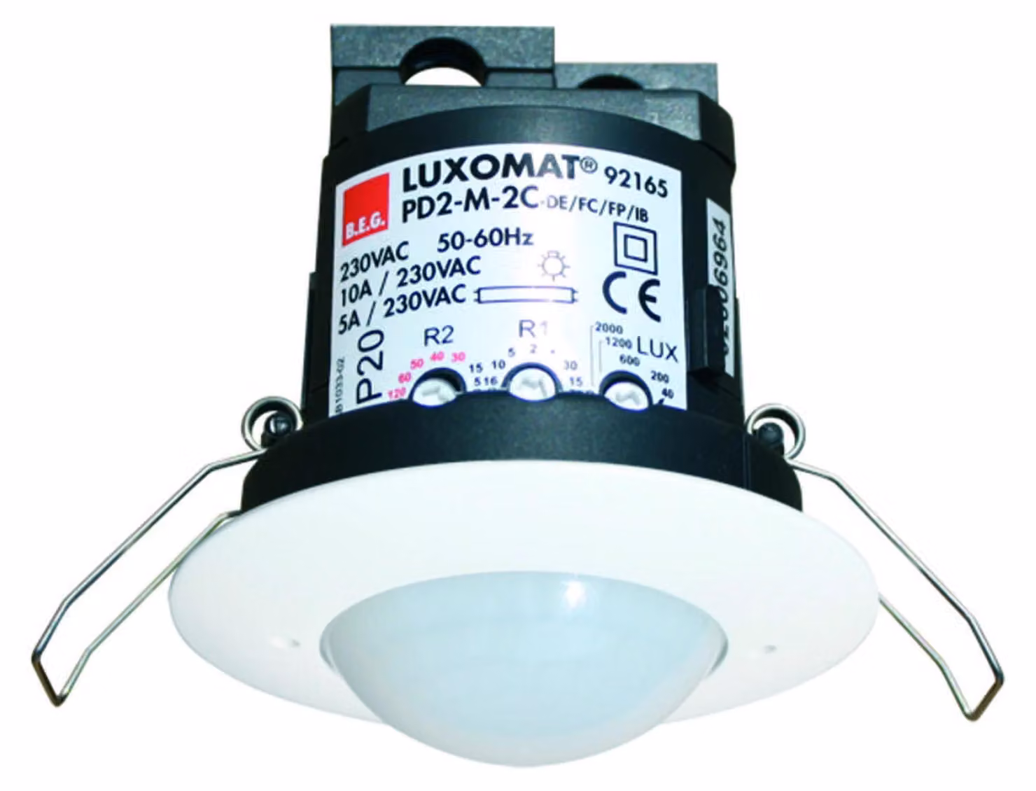 Rilevatore di presenza da incasso a soffitto BEG, Master PD2-M-2C-DE, 360°, 1 pz.