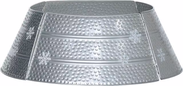 Copertura per base di albero di Natale HOMCOM in metallo impermeabile, Argento, L/P/H: 66 x 66 x 23 cm