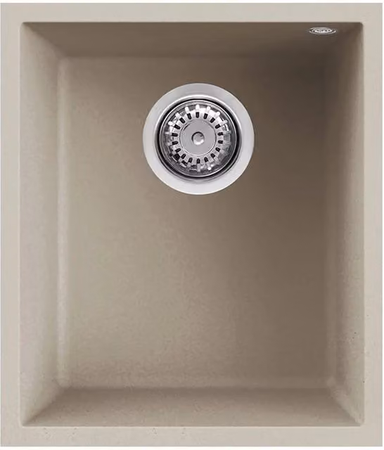 Lavello Elleci Incasso 1 vasca 38x44 Quadra 100 Sottotop Keratek Plus Champagne LKQ10095BSO