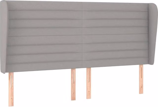 Testata ad orecchio in tessuto grigio chiaro L: 203 cm, P: 23 cm, H: 118/128 cm