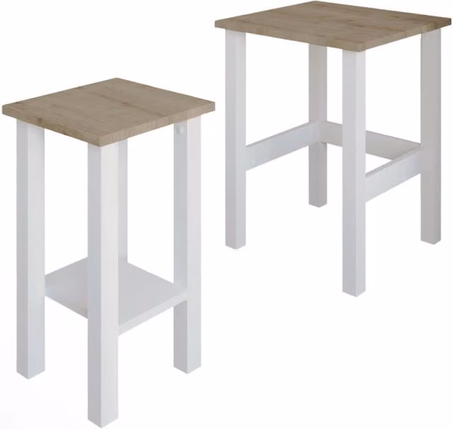 Set di 2 tavolini in legno "Gina 2" - 45 x 45 x 60 cm - Beige